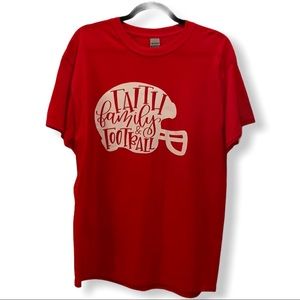 Faith Family & Football T-shirt NWOT